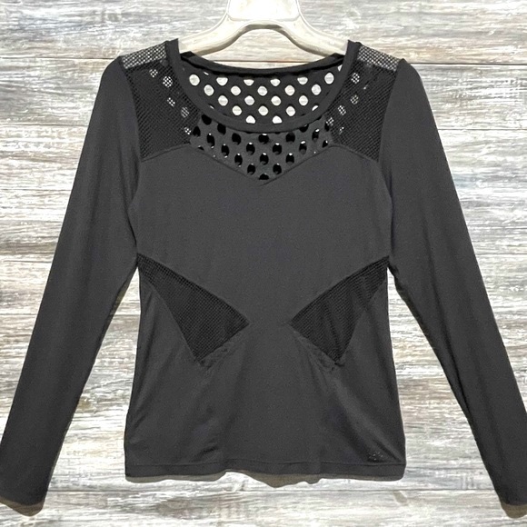 Splits59 Tops - Splits59 Black Sexy Cut Out Mesh Long Sleeve Athletic Gym Running Top Size XS